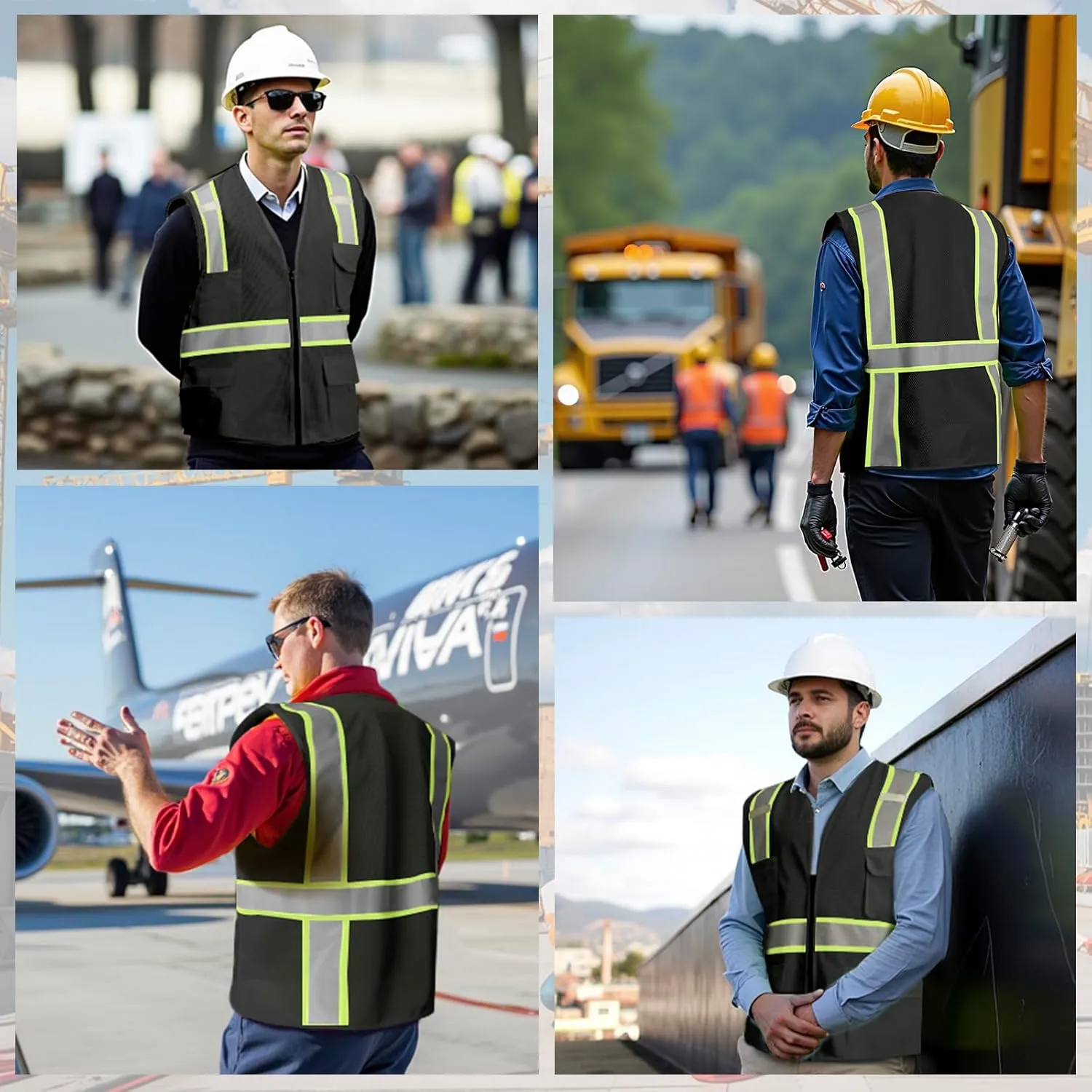 Custom Logo Safety Vest(S,M,L,XL,2XL,3XL,4XL) High Visibility Reflective Safety Vests Class 2