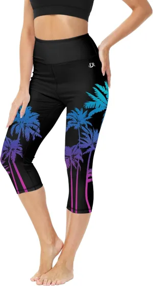 Deerose Women Swim Capris High Waisted Sun Protection UPF 50  Swimming Pants