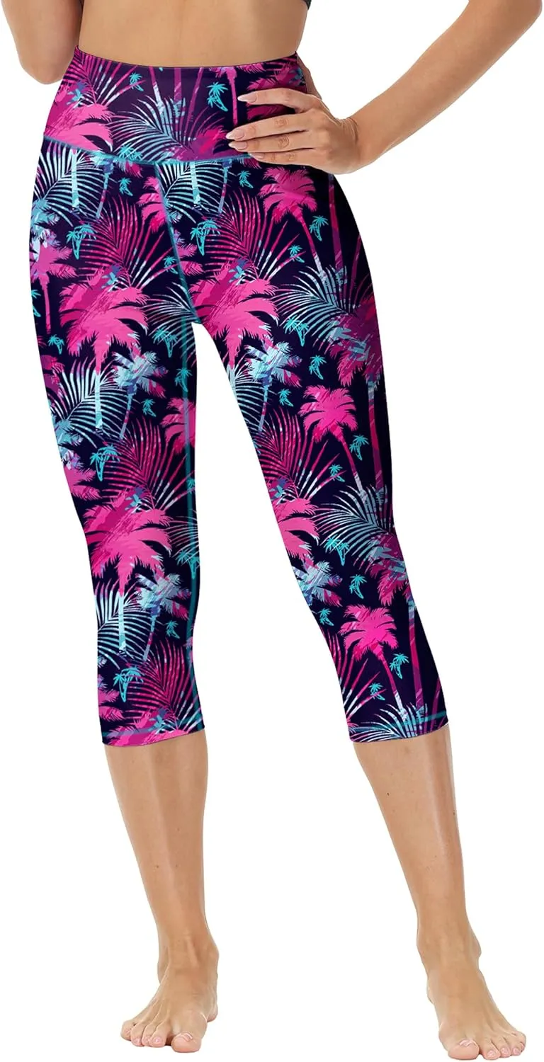 Deerose Women Swim Capris High Waisted Sun Protection UPF 50  Swimming Pants