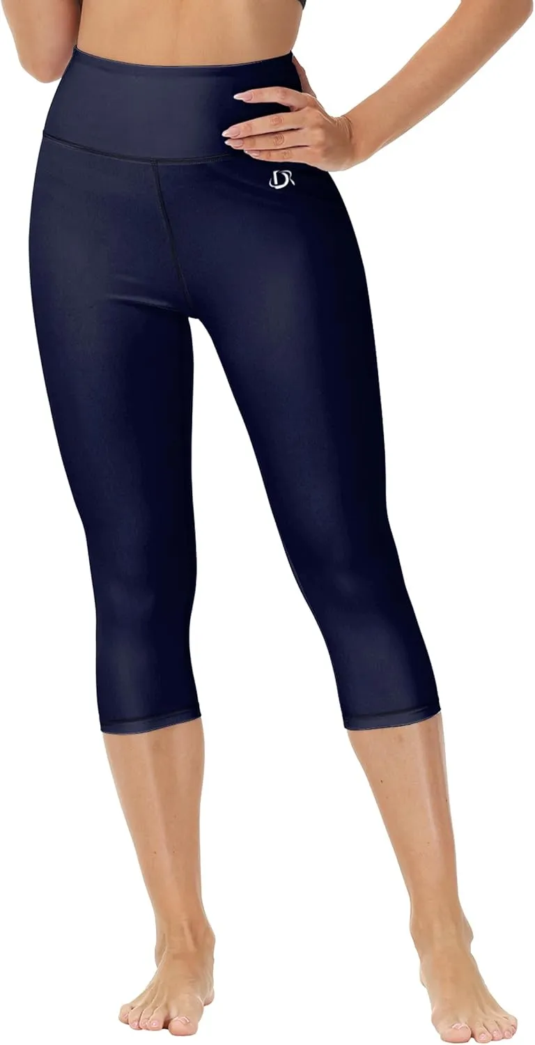 Deerose Women Swim Capris High Waisted Sun Protection UPF 50  Swimming Pants