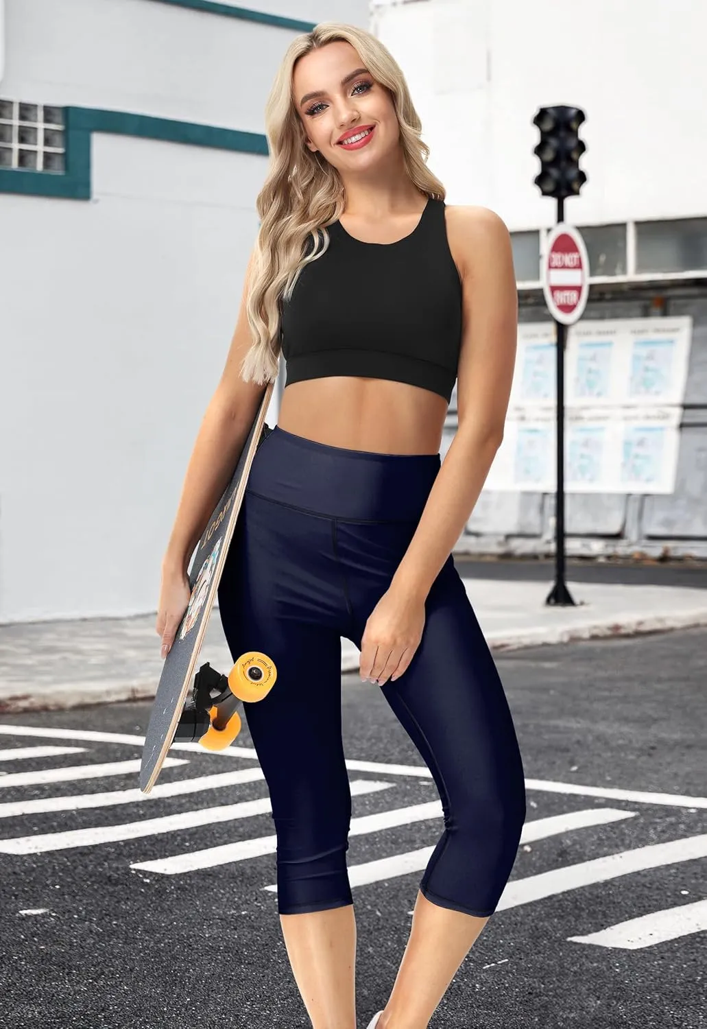 Deerose Women Swim Capris High Waisted Sun Protection UPF 50  Swimming Pants