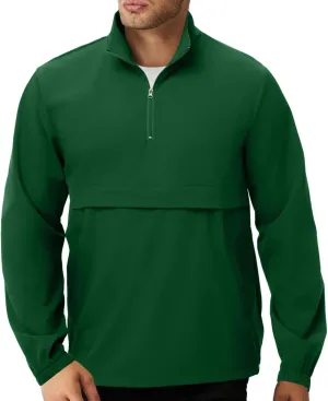 EDITCOZY Men's Lightweight Quarter Zip Pullover Casual Windbreaker for Running Golf Jackets with 3 Pockets