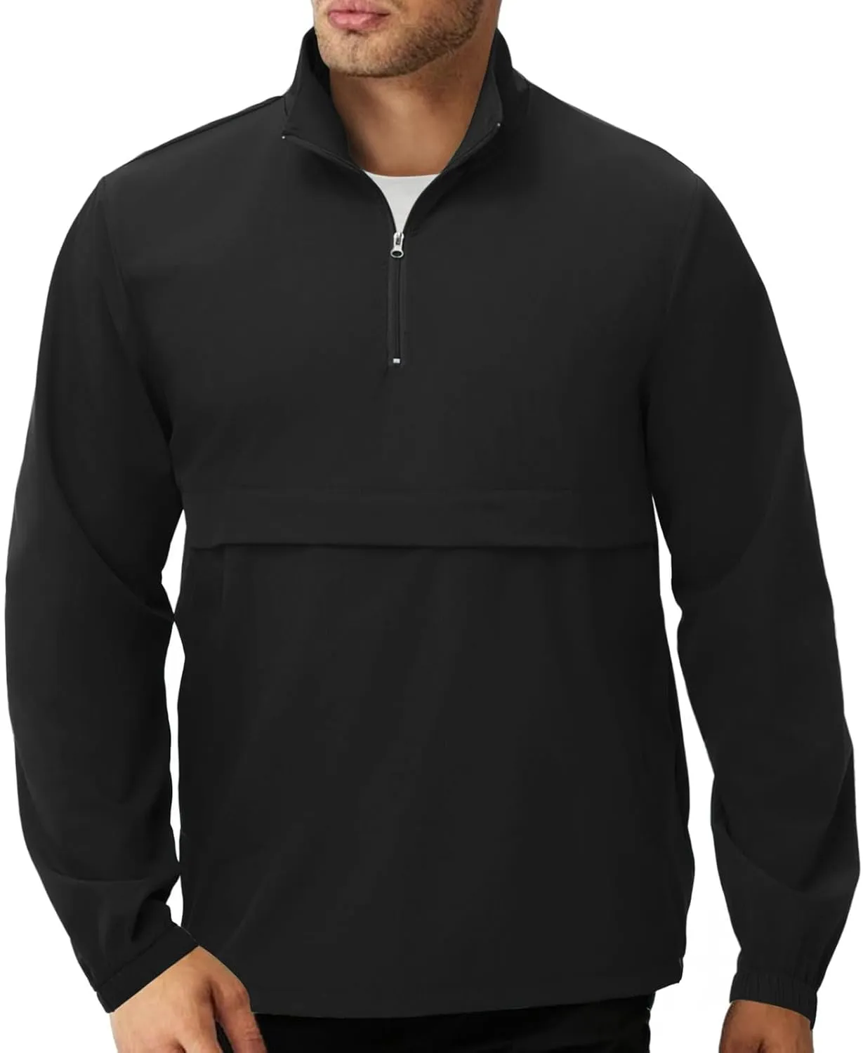 EDITCOZY Men's Lightweight Quarter Zip Pullover Casual Windbreaker for Running Golf Jackets with 3 Pockets