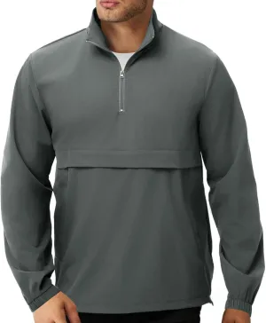 EDITCOZY Men's Lightweight Quarter Zip Pullover Casual Windbreaker for Running Golf Jackets with 3 Pockets