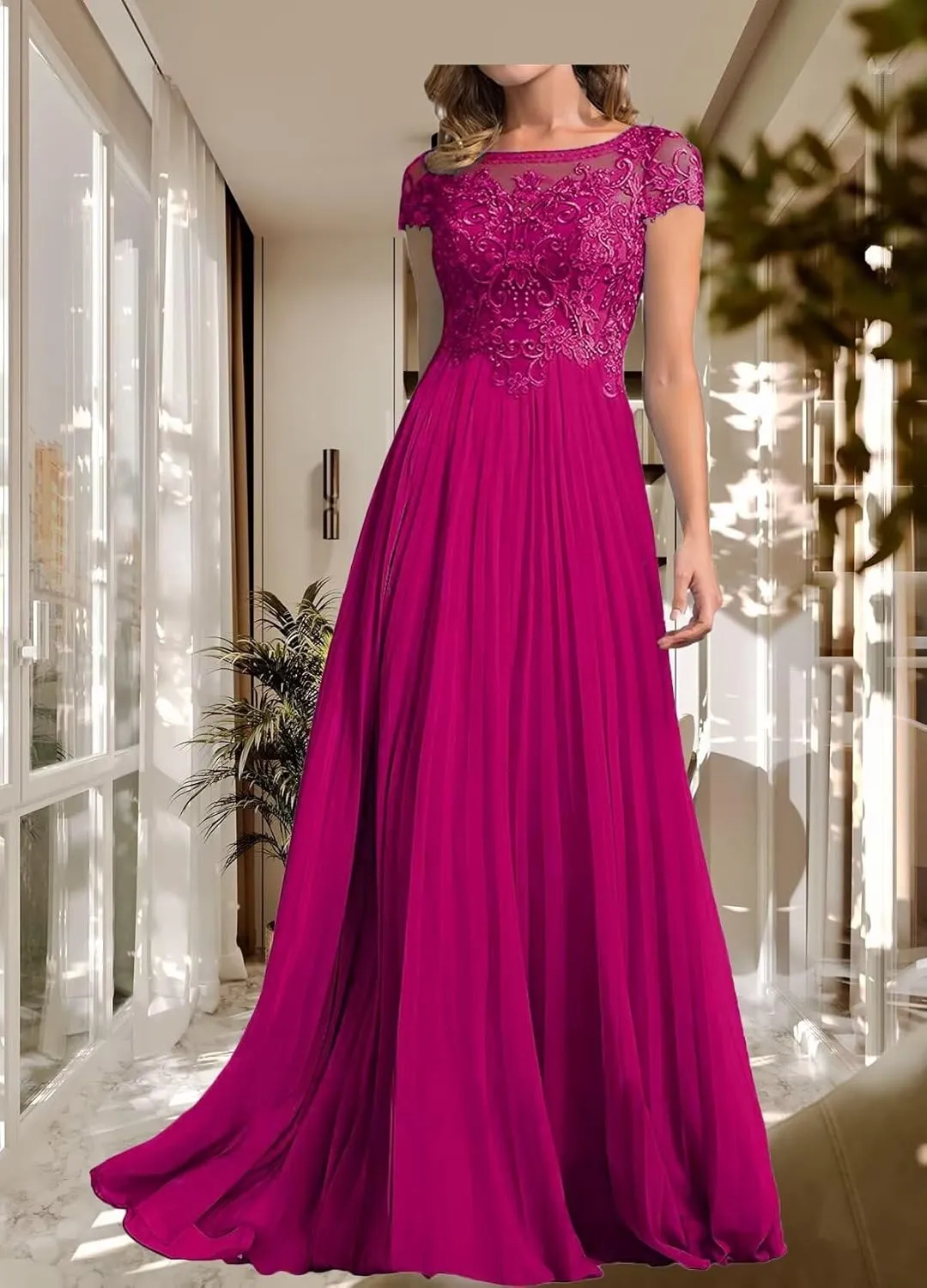 Elegant Mother of The Bride Dresses Long for Mothers Wedding Guest Formal Appliques Gown HD280