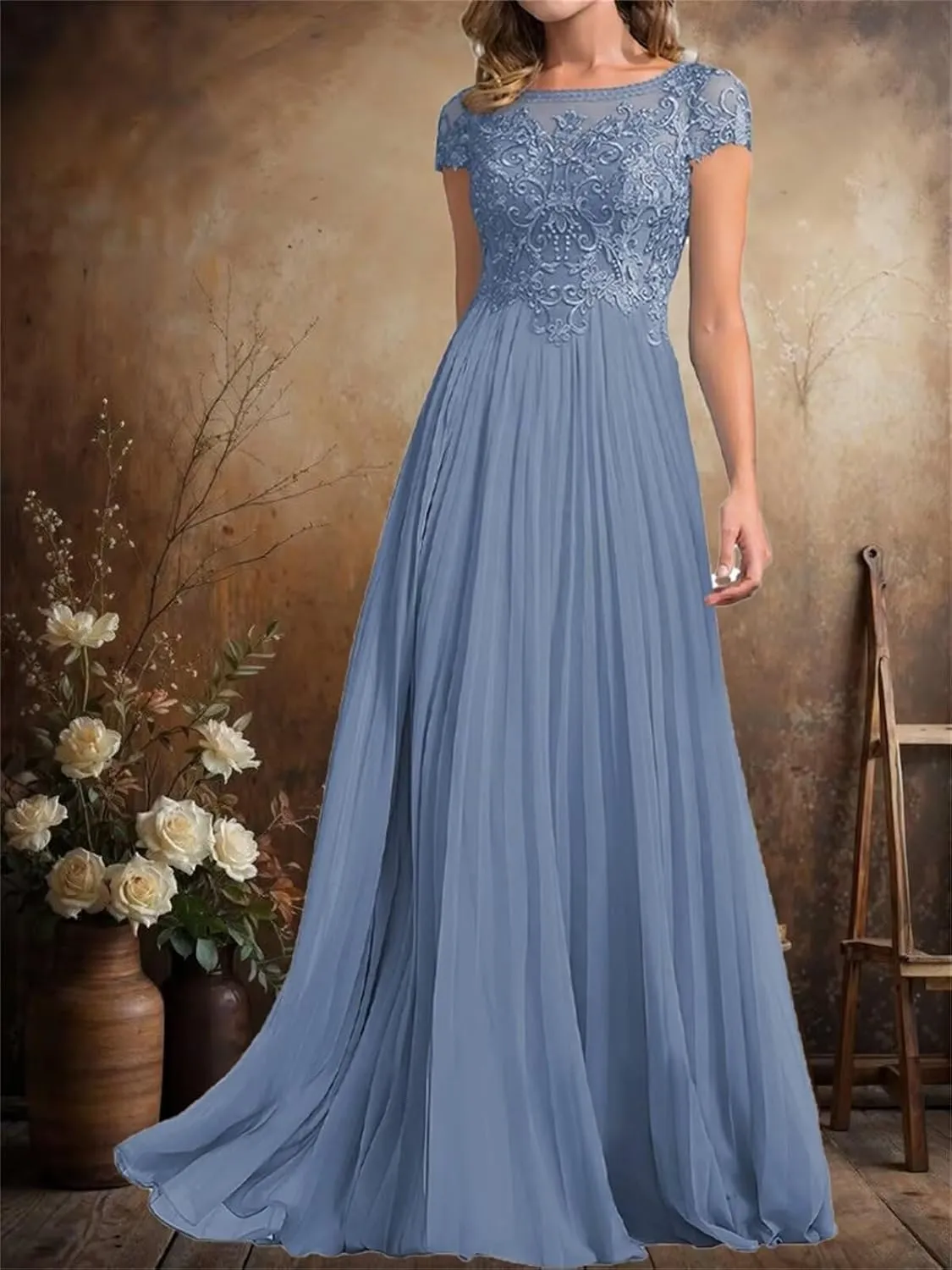 Elegant Mother of The Bride Dresses Long for Mothers Wedding Guest Formal Appliques Gown HD280