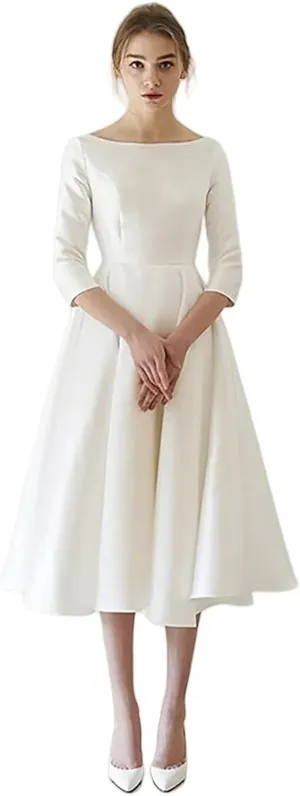 Elegant Short Wedding Dresses for Bride 2025 Engagement Ruffle Bridal Shower Dress for Wedding