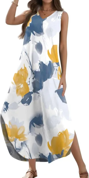 Elegant Sleeveless Maxi Dress for Women 2025 Dresses for Women, Resort Wear, and Hawaiian Sun Dress