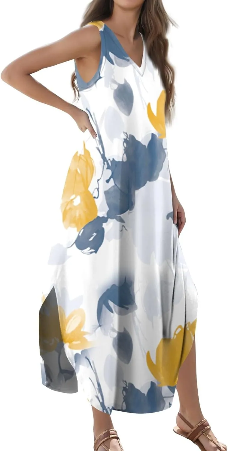 Elegant Sleeveless Maxi Dress for Women 2025 Dresses for Women, Resort Wear, and Hawaiian Sun Dress