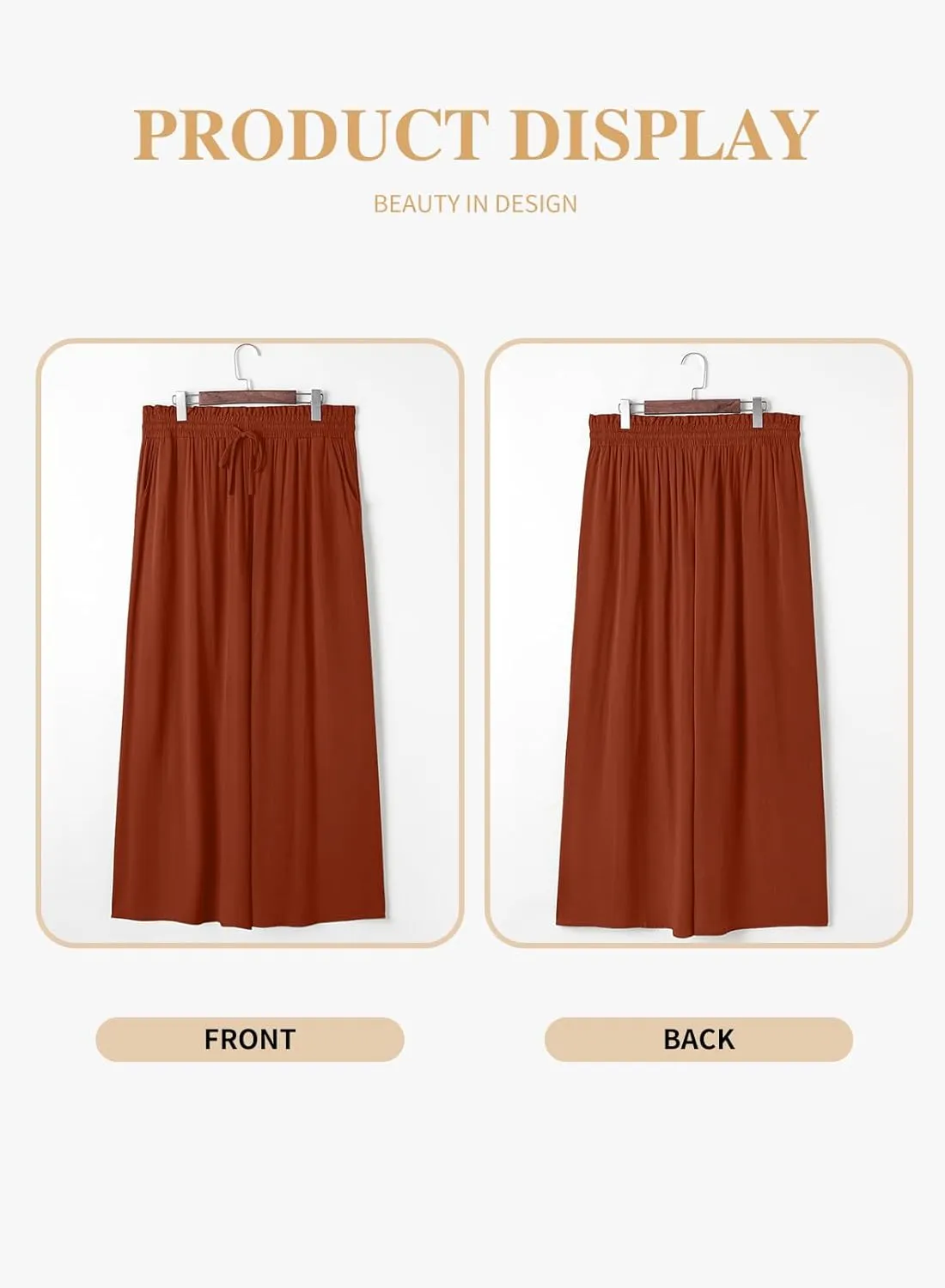 Eytino Womens Plus Size Wide Leg Pants Casual Elastic High Waist Flowy Pants Drawstring Palazzo Pants with Pockets(1X-5X)
