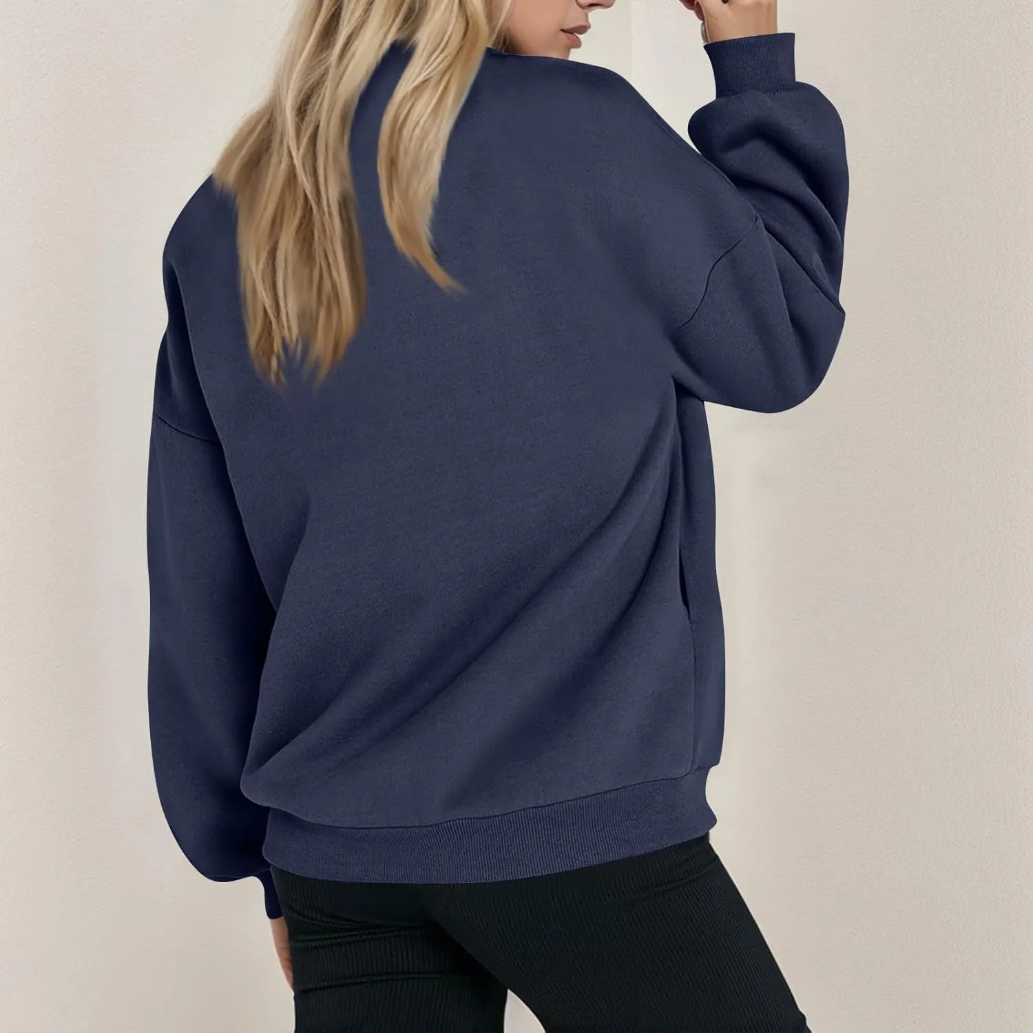 Fleece Jacket Women Zip Up Sweatshirt Casual Loose Fit Oversized Hoodie Trendy Bomber Jacket Long Sleeve Coats