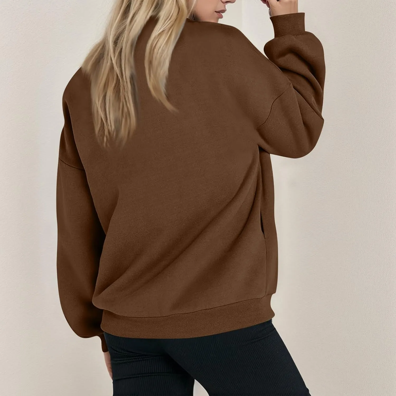 Fleece Jacket Women Zip Up Sweatshirt Casual Loose Fit Oversized Hoodie Trendy Bomber Jacket Long Sleeve Coats
