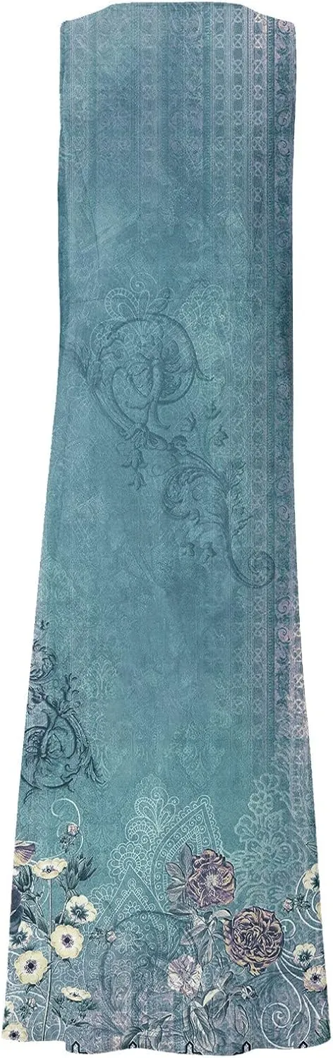 FlekmanArt Womens Summer Dresses Beach Long Dress Sleeveless Elegant Flowy Dresses Plus Size Loose Dress with Pockets