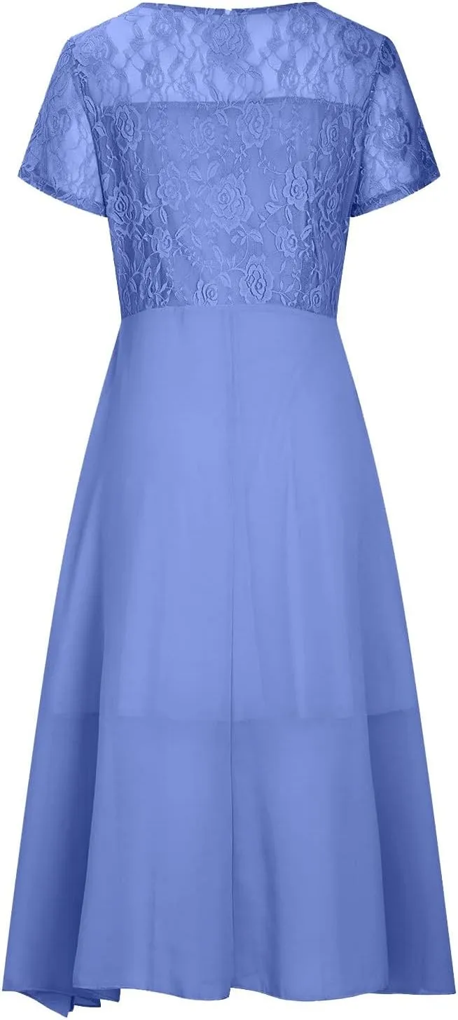 Flowy Lace Chiffon Dress Elegant Formal Evening Party Wedding Mother of The Bride Dresses for Women 2025