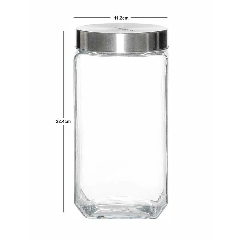 Fresbo Storage Jar with Metal Lid (1500ml/2000 ml) - Set of Two