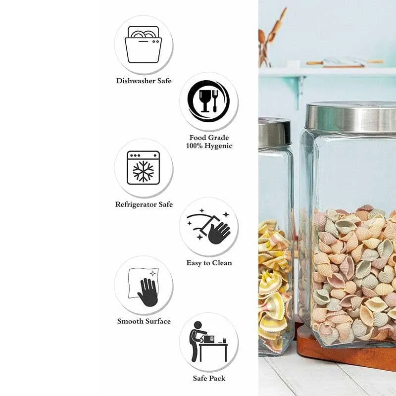 Fresbo Storage Jar with Metal Lid (1500ml/2000 ml) - Set of Two