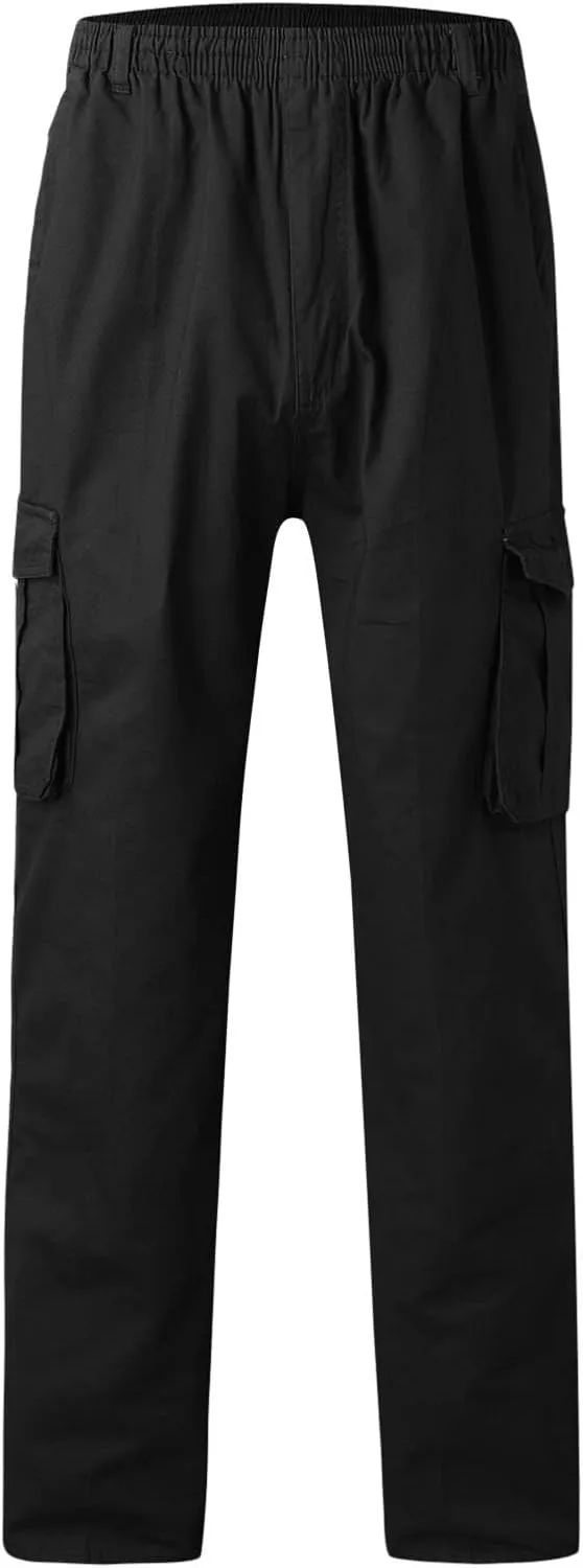FZVYD Black Pants Men's Relaxed Fit Causal Work Streetwear Baggy Joggers Drawstring Sweatpants with Pockets 2023
