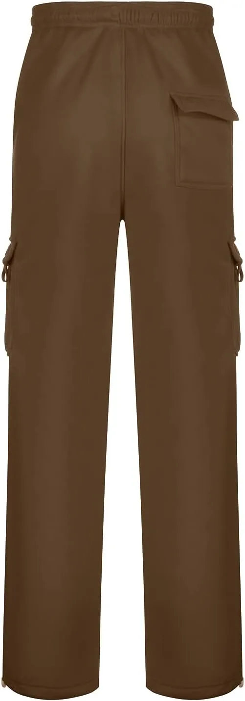 FZVYD Mens Black Dress Pants Slim Mens Casual Elastic Drawstring Cargo Pants Lightweight Relaxed Cotton Workout Sweatpants