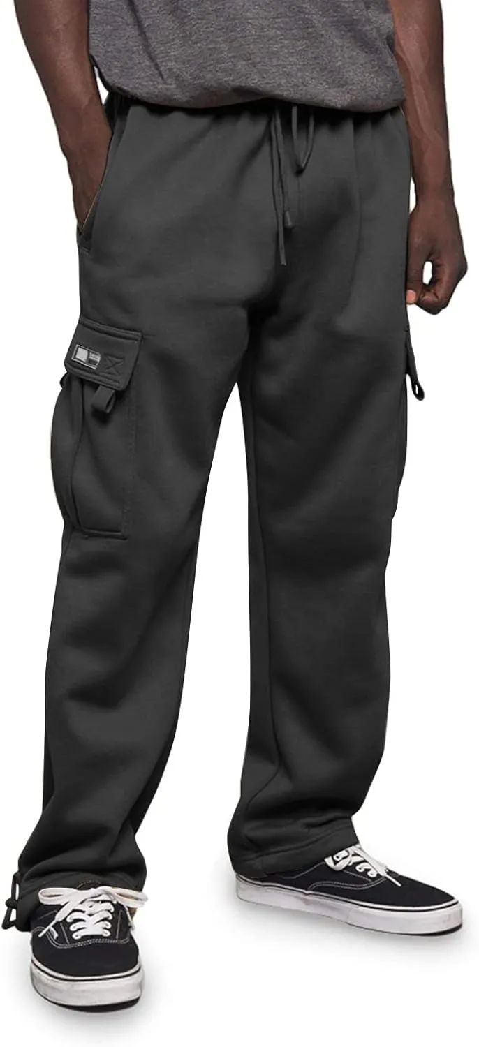 FZVYD Mens Black Dress Pants Slim Mens Casual Elastic Drawstring Cargo Pants Lightweight Relaxed Cotton Workout Sweatpants