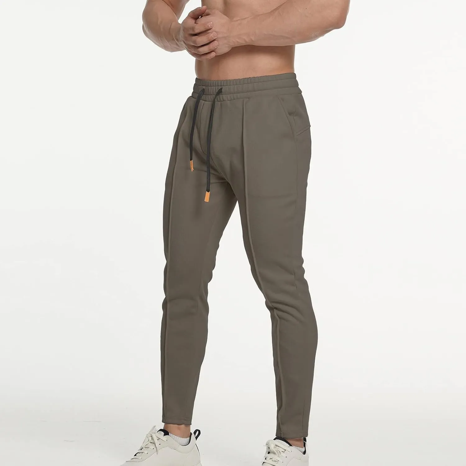 FZVYD Polo Sweatpants for Men Mens Casual Elastic Drawstring Cargo Pants Lightweight Relaxed Fit Cotton Workout Sweatpants