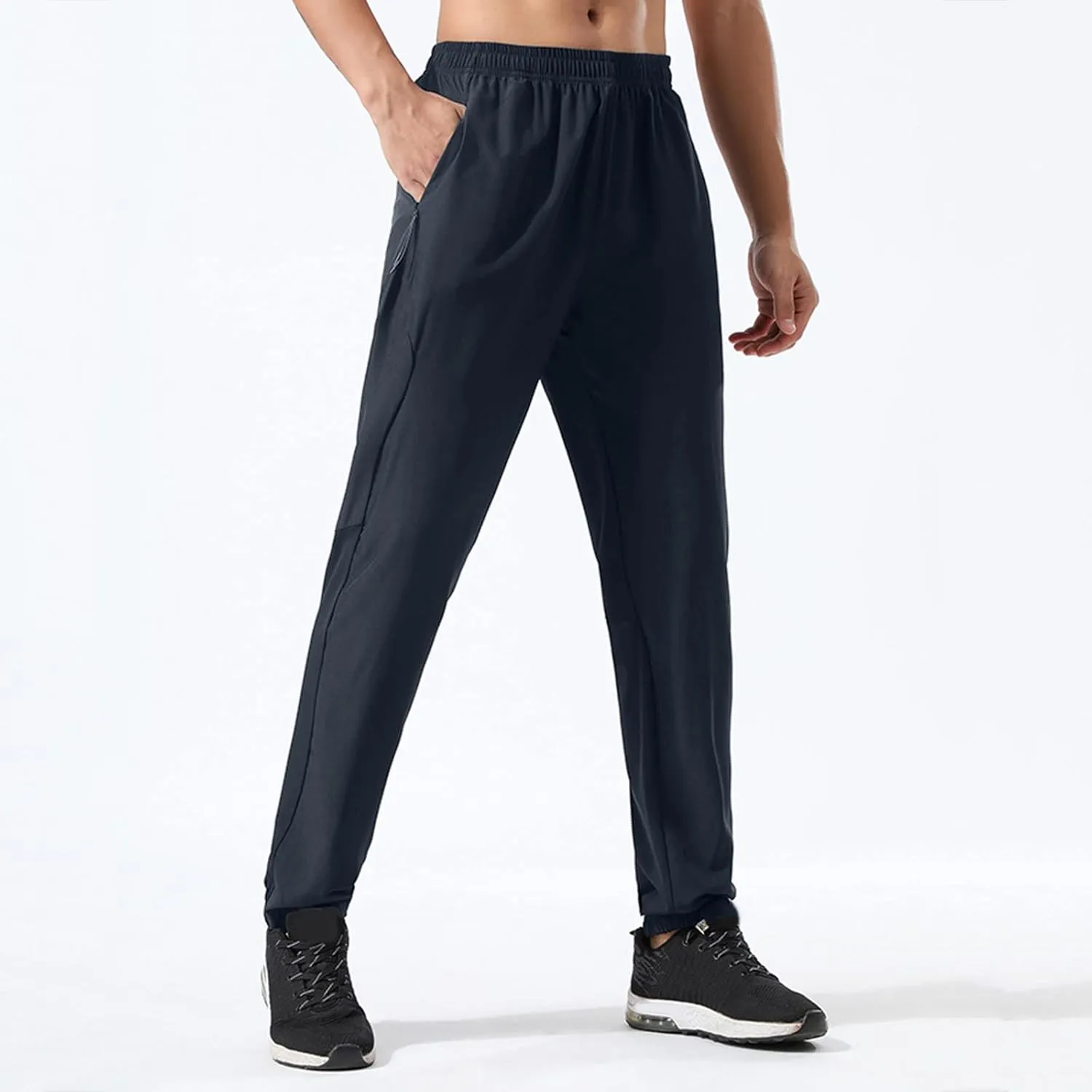 FZVYD White Slacks Mens Casual Elastic Drawstring Cargo Pants Lightweight Relaxed Fit Cotton Workout Sweatpants 2023