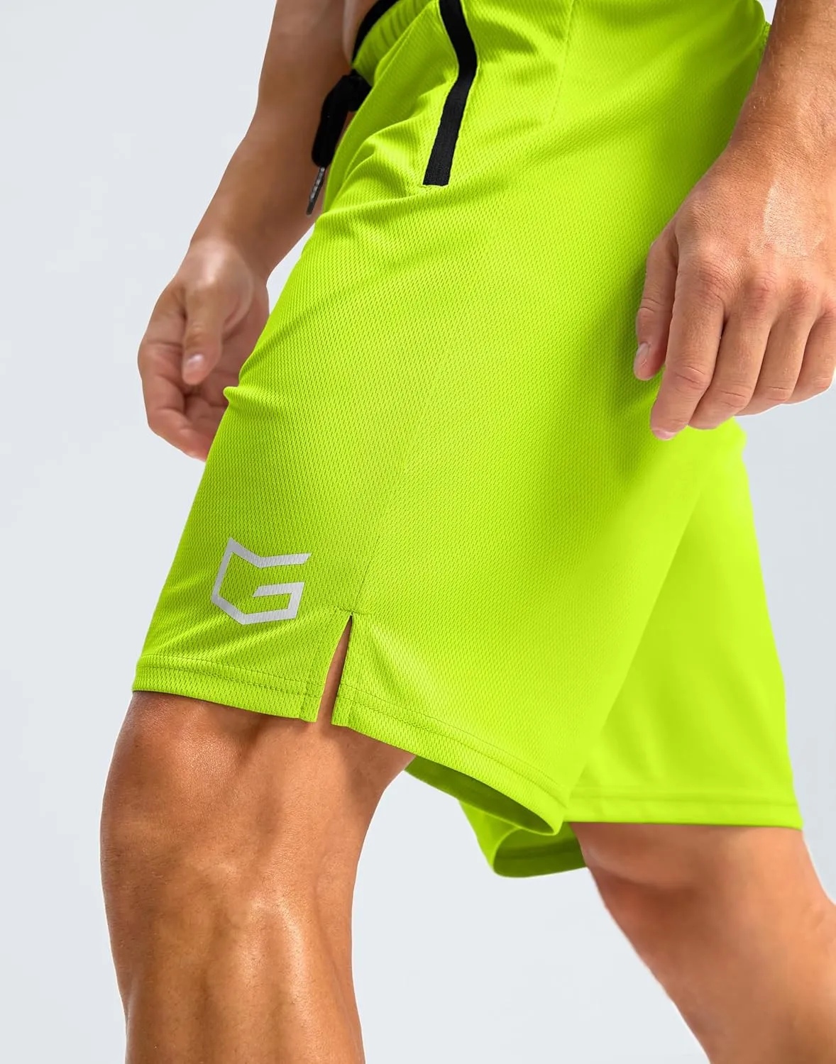 G Gradual Men's Gym Shorts wtih Zipper Pocket 9" Athletic Basketball Mesh Shorts for Men Workout Quick Dry Lightiweight