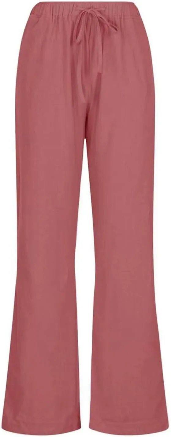 Gauze Pants for Women Casual Summer Casual Summer Wide Leg Boho Beach Pants Relaxed Loose Fit Elastic Lightweight Trousers