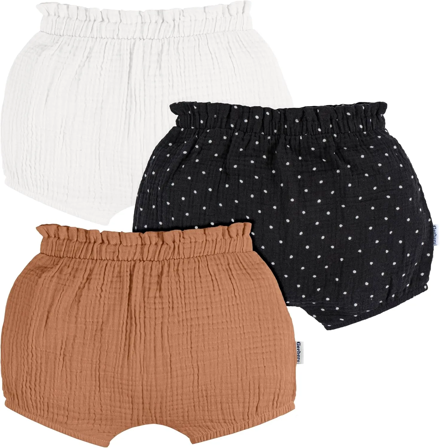 Gerber Baby Girls' 3-Pack Bubble Shorts