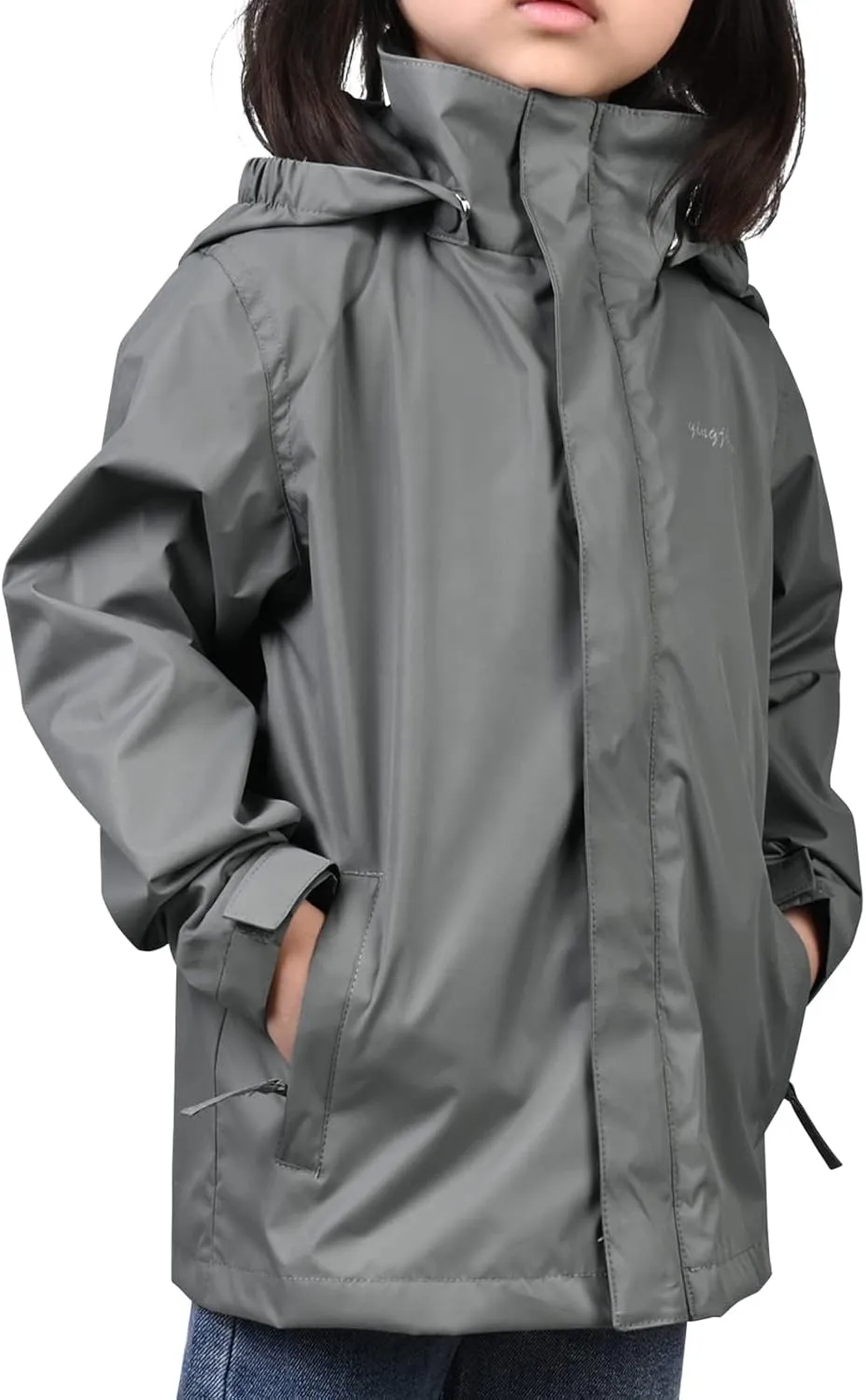 Girls Boys Rain Jackets, Lightweight Waterproof Kids Rain Coats with Hood Windbreakers for Kids