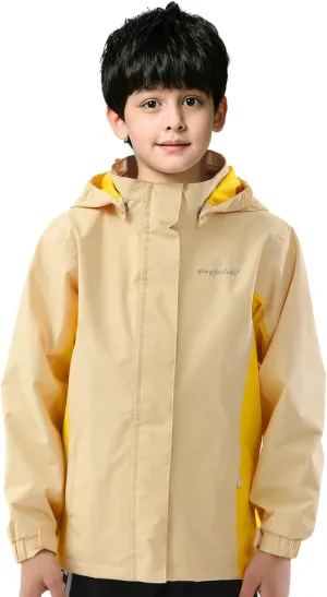 Girls Boys Rain Jackets, Lightweight Waterproof Kids Rain Coats with Hood Windbreakers for Kids