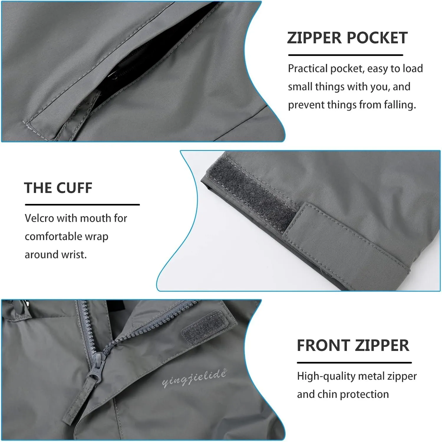 Girls Boys Rain Jackets, Lightweight Waterproof Kids Rain Coats with Hood Windbreakers for Kids