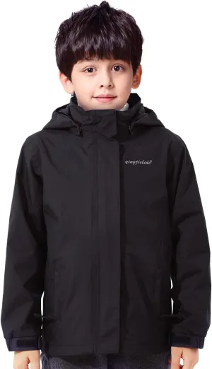 Girls Boys Rain Jackets, Lightweight Waterproof Kids Rain Coats with Hood Windbreakers for Kids