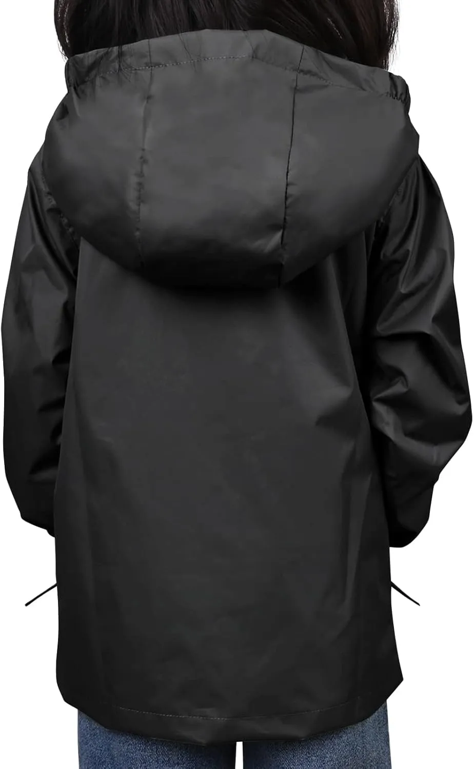 Girls Boys Rain Jackets, Lightweight Waterproof Kids Rain Coats with Hood Windbreakers for Kids