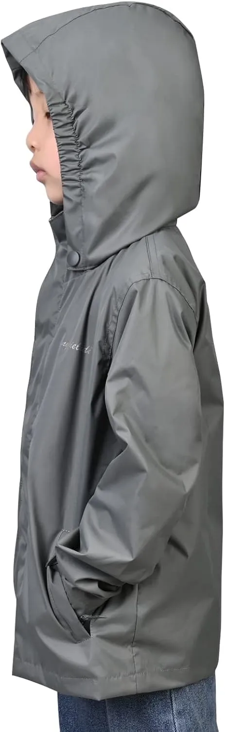 Girls Boys Rain Jackets, Lightweight Waterproof Kids Rain Coats with Hood Windbreakers for Kids