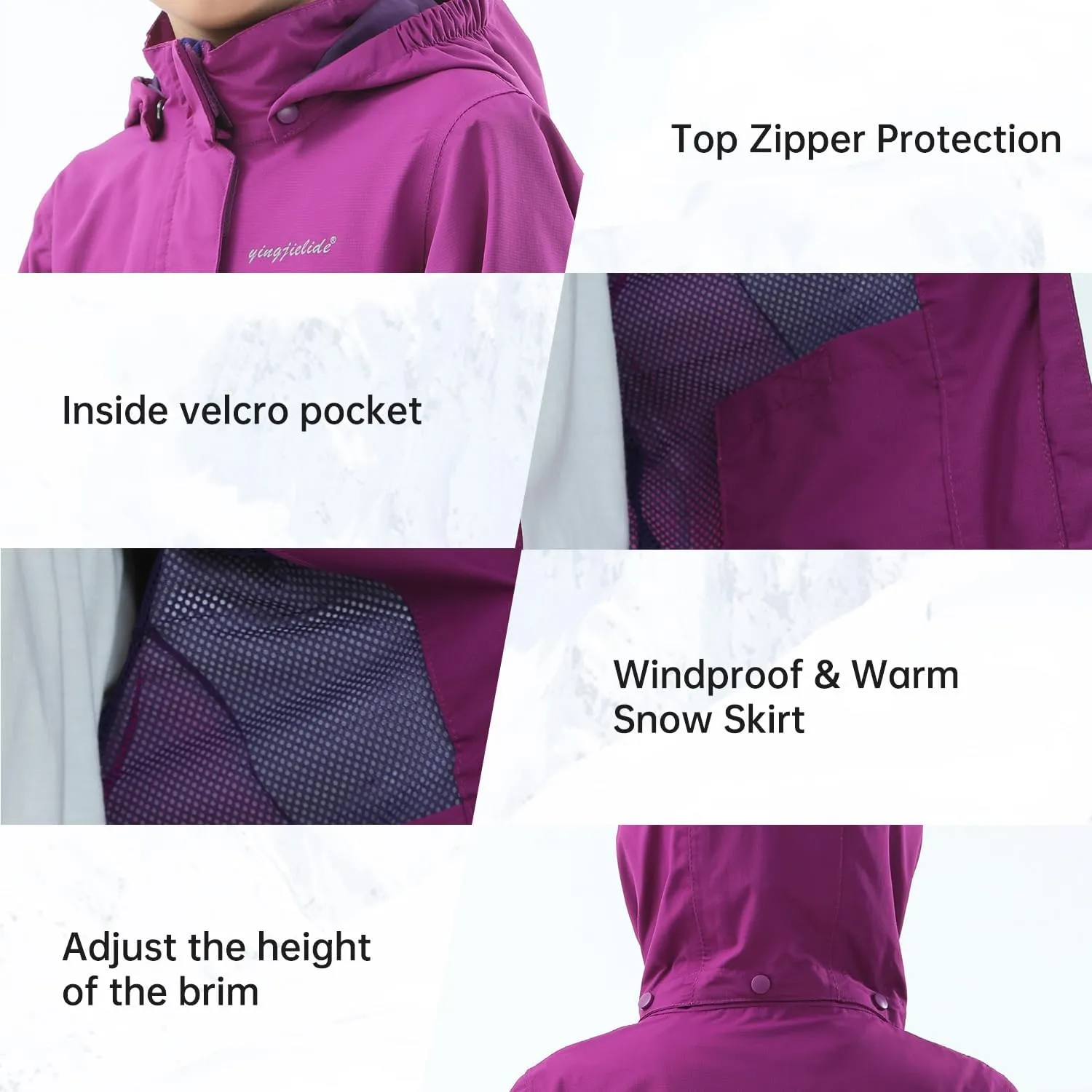Girls Boys Rain Jackets, Lightweight Waterproof Kids Rain Coats with Hood Windbreakers for Kids