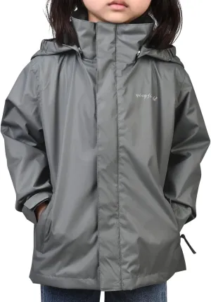 Girls Boys Rain Jackets, Lightweight Waterproof Kids Rain Coats with Hood Windbreakers for Kids
