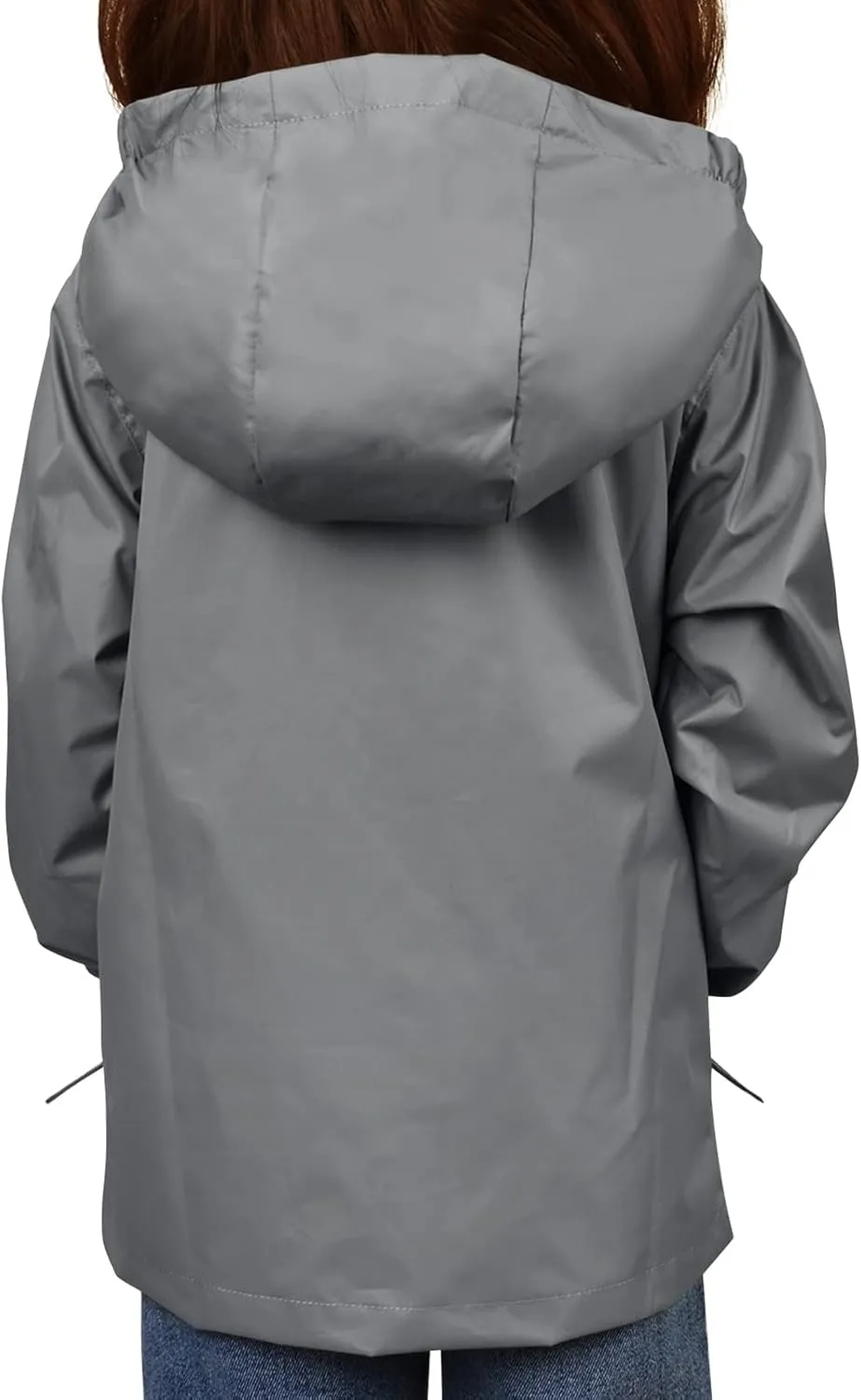 Girls Boys Rain Jackets, Lightweight Waterproof Kids Rain Coats with Hood Windbreakers for Kids