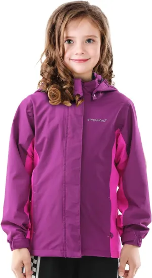 Girls Boys Rain Jackets, Lightweight Waterproof Kids Rain Coats with Hood Windbreakers for Kids