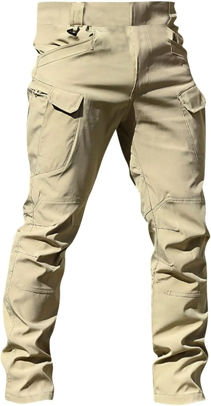 GOFULY Cargo Pants Mens Multi Pockets Relaxed Fit Pants Stretch Casual Pants Big and Tall Y2K Tactical Trousers Convertible