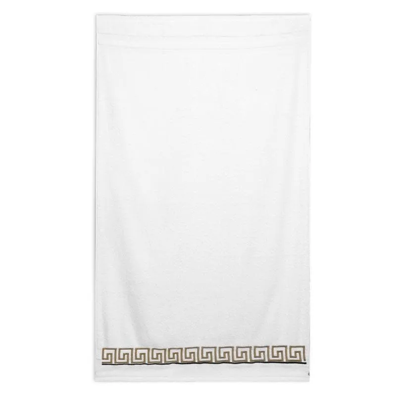 Greek Key Towel (White) - Four Piece Set