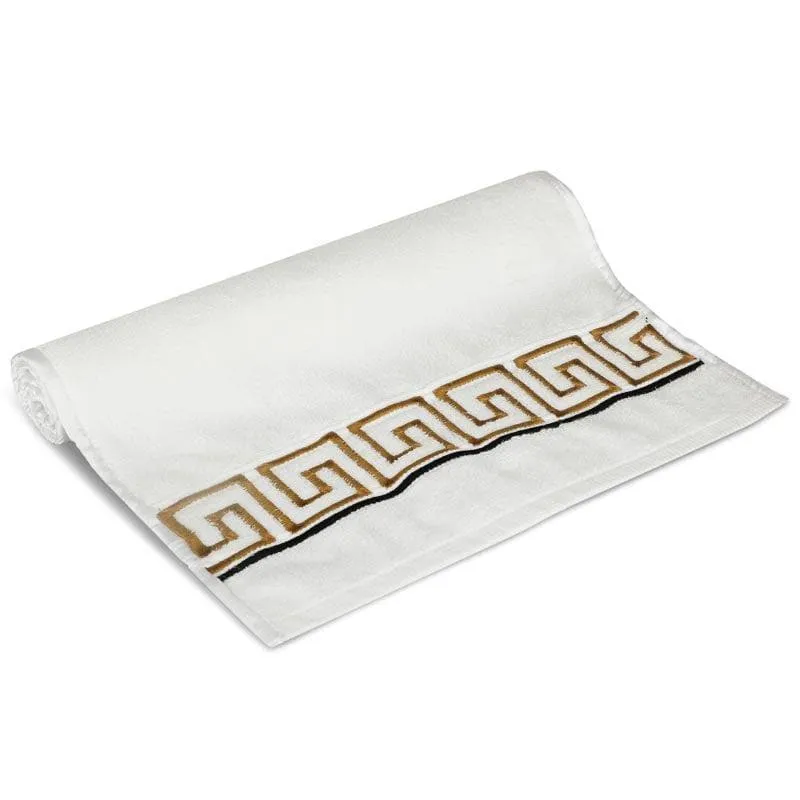 Greek Key Towel (White) - Four Piece Set