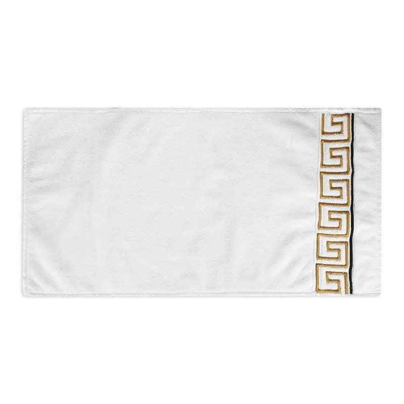 Greek Key Towel (White) - Four Piece Set