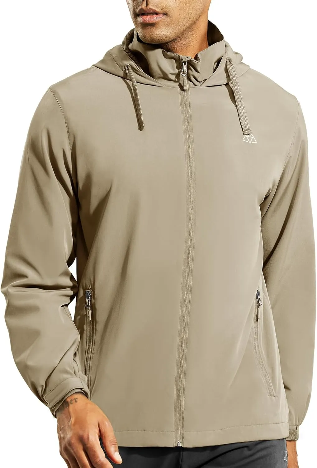 Haimont Mens Packable Windbreaker with Hood Lightweight Windproof Water Resistant Hooded Jacket for Running Hiking Travel