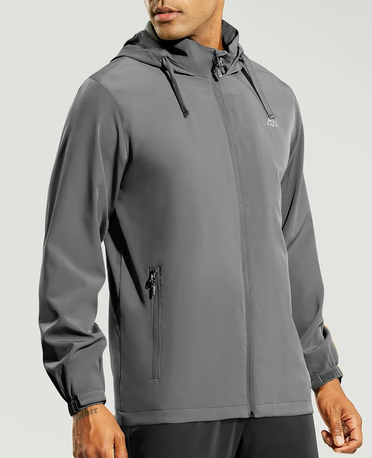 Haimont Mens Packable Windbreaker with Hood Lightweight Windproof Water Resistant Hooded Jacket for Running Hiking Travel