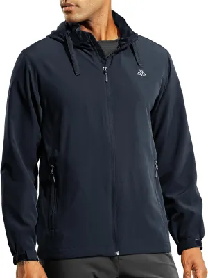 Haimont Mens Packable Windbreaker with Hood Lightweight Windproof Water Resistant Hooded Jacket for Running Hiking Travel