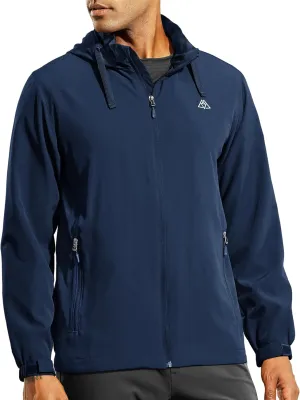 Haimont Mens Packable Windbreaker with Hood Lightweight Windproof Water Resistant Hooded Jacket for Running Hiking Travel