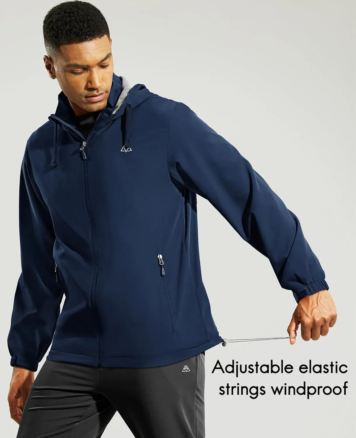 Haimont Mens Packable Windbreaker with Hood Lightweight Windproof Water Resistant Hooded Jacket for Running Hiking Travel