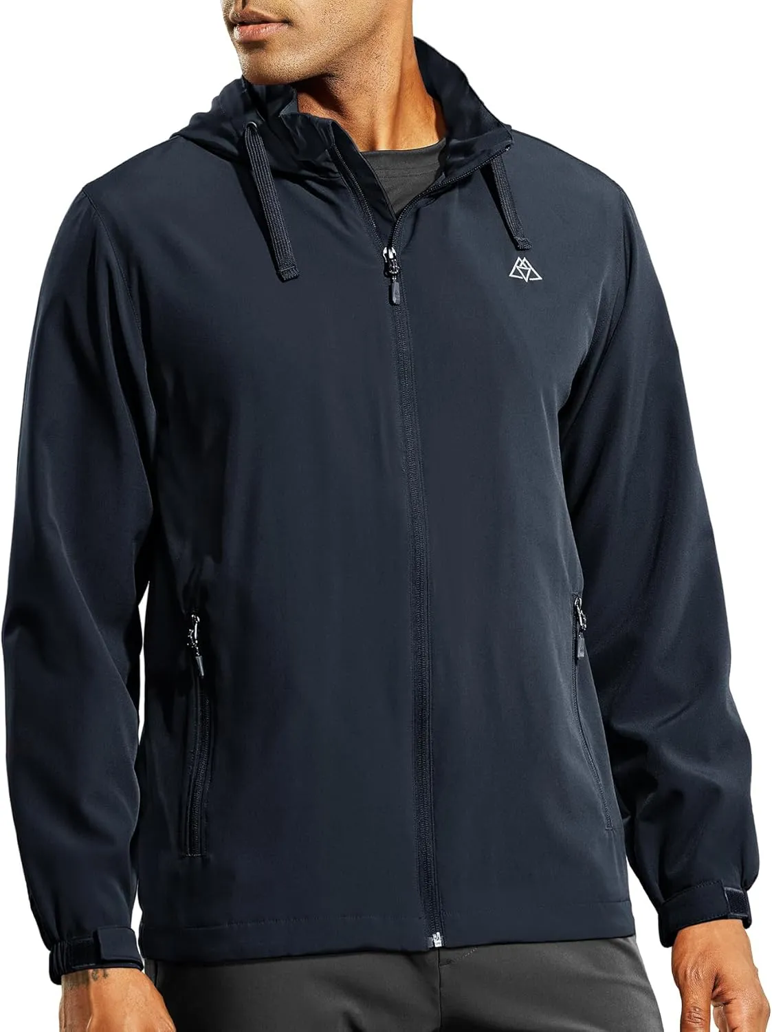 Haimont Mens Packable Windbreaker with Hood Lightweight Windproof Water Resistant Hooded Jacket for Running Hiking Travel