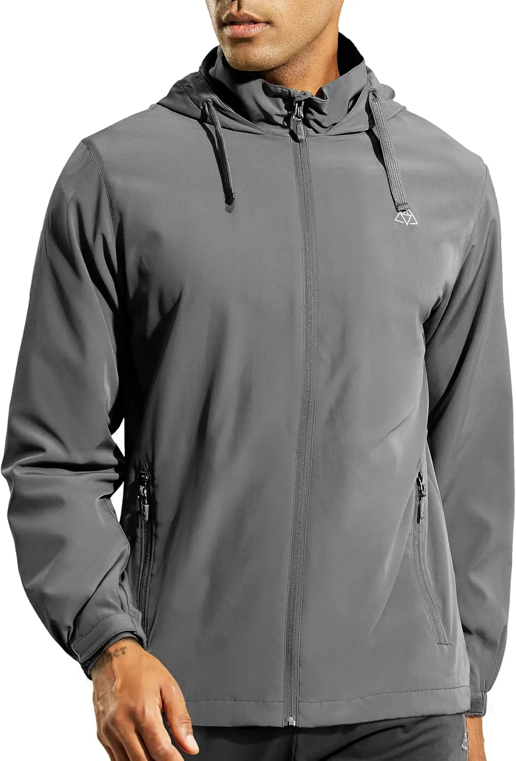 Haimont Mens Packable Windbreaker with Hood Lightweight Windproof Water Resistant Hooded Jacket for Running Hiking Travel