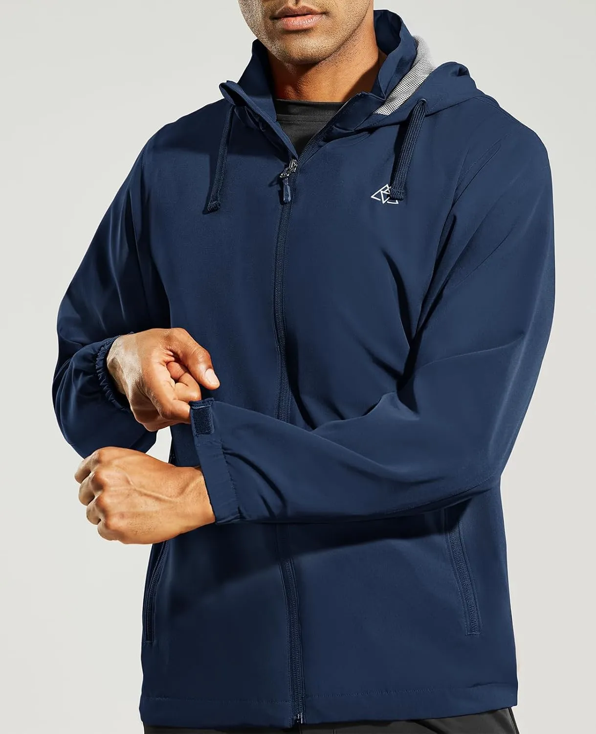 Haimont Mens Packable Windbreaker with Hood Lightweight Windproof Water Resistant Hooded Jacket for Running Hiking Travel